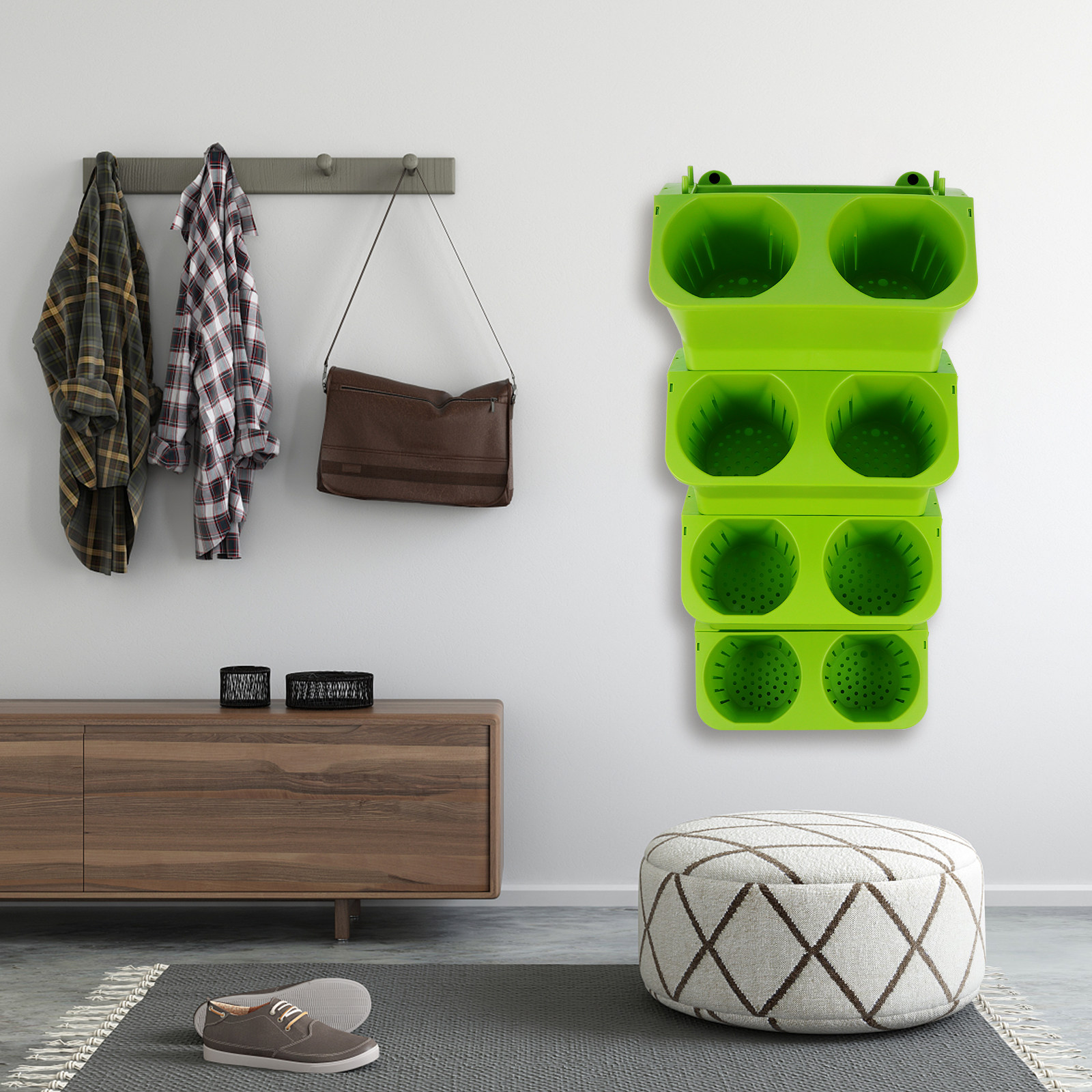 Self-Watering Planter - Conjunto de 4 Vasos Verticais de