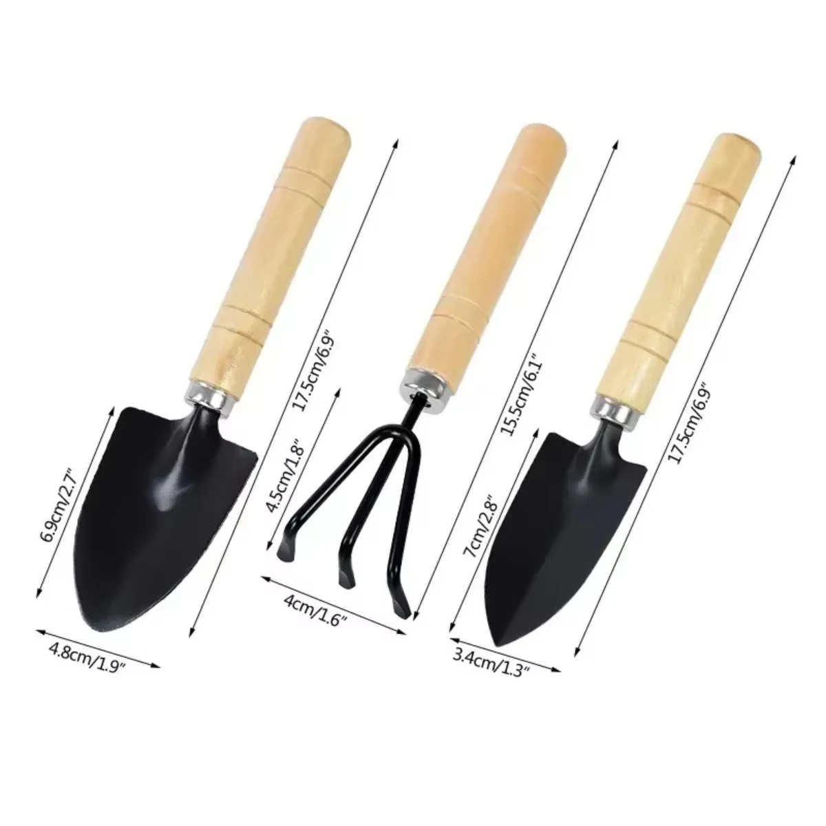 Gardening Tools Vegetables - Conjunto de 3 peças de mini