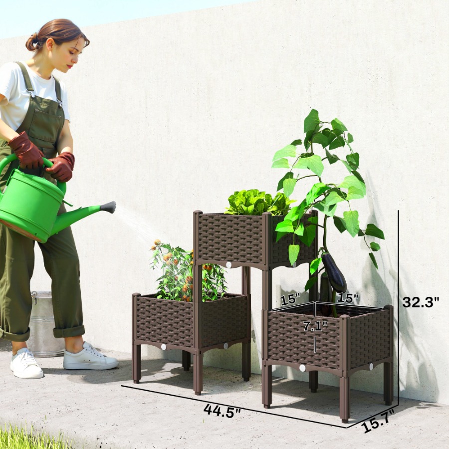 Canteiro elevado de plástico c - Self-Watering Planter avaliação e preço