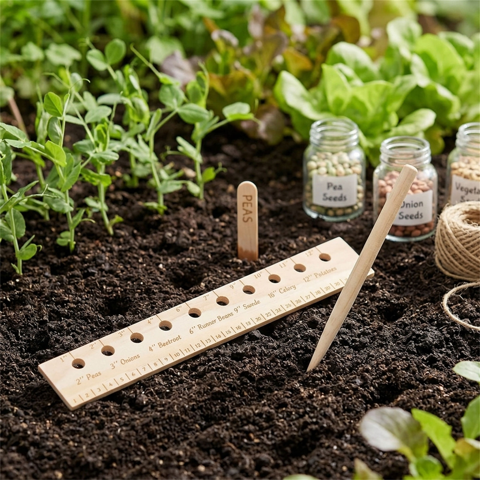 Régua de Plantio em Madeira Só - Gardening Tools Vegetables avaliação e preço